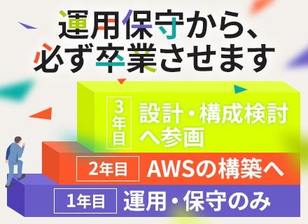 インフラエンジニア/運用保守でも月給45万円/AWSパートナー企業/クラウド直請け案件多数/リモート9割