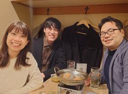 4月入社予定の新卒メンバーも一緒に忘年会を開催。和気あいあいとしながらモチベーションを高めています。