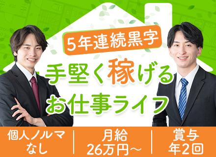 お部屋案内スタッフ*未経験歓迎*100%反響*ノルマなし*月給26万〜*賞与年2回＋インセン*テレアポ無