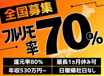 AIエンジニア／フルリモート／年休130日＆残業月5h以下／1カ月連休可／案件選択制／還元率80%